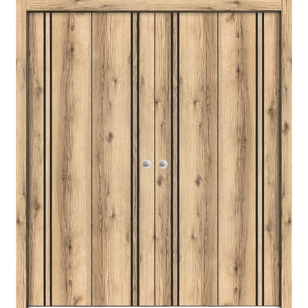 Sliding Closet Double Bifold Doors Planum 0016 Oak with Frosted