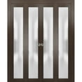 thumbnail image 1 of Sliding Closet Double Bi-fold Doors | Planum 2102 Chocolate Ash Frosted Glass, 1 of 5