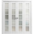 thumbnail image 1 of Sliding Closet Double Bi-fold Doors | Quadro 4002 Nordic White Frosted Glass, 1 of 5