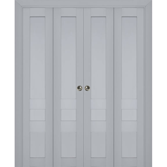 Sliding Closet Double Bi-fold Doors | Veregio 7411 Matte Grey
