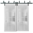 thumbnail image 1 of Sliding Closet Frosted Glass 12 Lites Barn Bypass Doors 64 x 84 inches, 1 of 6