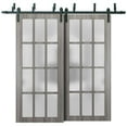 thumbnail image 1 of Sliding Closet Frosted Glass 12 Lites Barn Bypass Doors 64 x 84 inches, 1 of 6