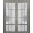thumbnail image 1 of Sliding Closet Frosted Glass 12 Lites Bypass Doors 64 x 84 inches, 1 of 6