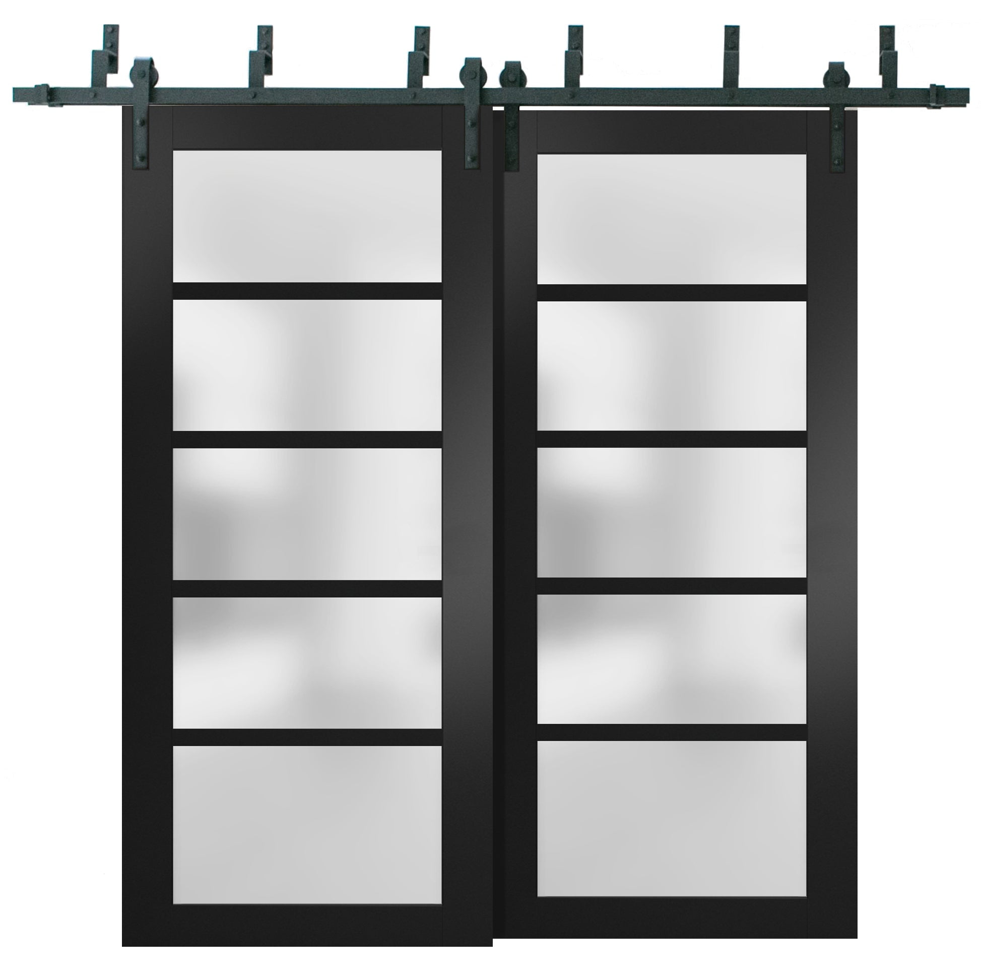 Sliding Closet Frosted Glass Barn Bypass Doors 36 x 96 inches | Quadro ...