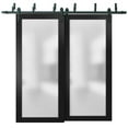 thumbnail image 1 of Sliding Closet Frosted Glass Barn Bypass Doors 72 x 80 inches with Hardware, 1 of 6