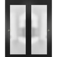 thumbnail image 1 of Sliding Closet Frosted Glass Bypass Doors 48 x 80 inches with Hardware, 1 of 6