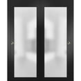 thumbnail image 1 of Sliding Closet Frosted Glass Bypass Doors 64 x 80 inches with Hardware, 1 of 6