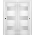 thumbnail image 1 of Sliding Closet Opaque Glass Bypass Doors 60 x 80 inches / Sete 6003 White Silk / Rails Hardware Set / Wood Solid Bedroom Wardrobe Doors, 1 of 5