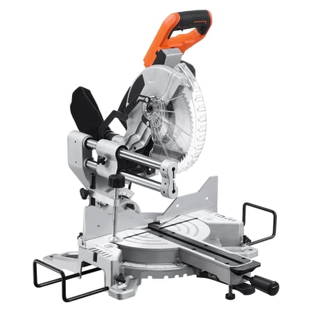 Sliding Compound Miter Saw, 10-In Blade, 15 Amp Motor, Corded Double Bevel, LED Guide, Axial Sliding System, Aluminum Base, Dual Bevel Cuts, 5000 RPM Speed, Precision Wood Cutting for DIY