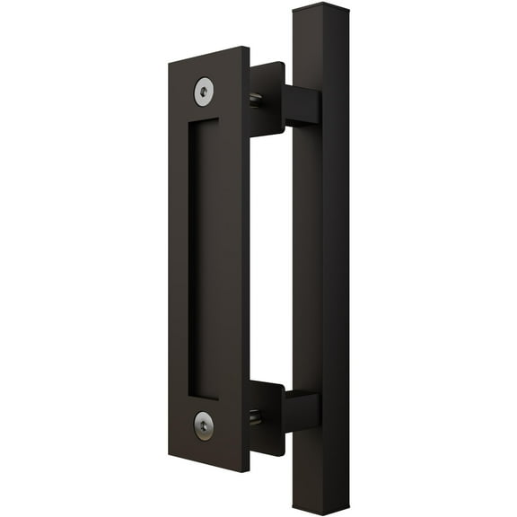 Sliding Door Combo Pull Set, 8-1/2" Flat Pull, 12" Round Bar Pull, Matte Black by Stone Harbor Hardware