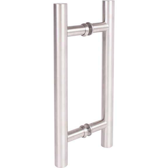 Sliding Door Double-Sided Round Bar Pull Set, 12 Inches, Satin Stainless Steel by Stone Harbor Hardware