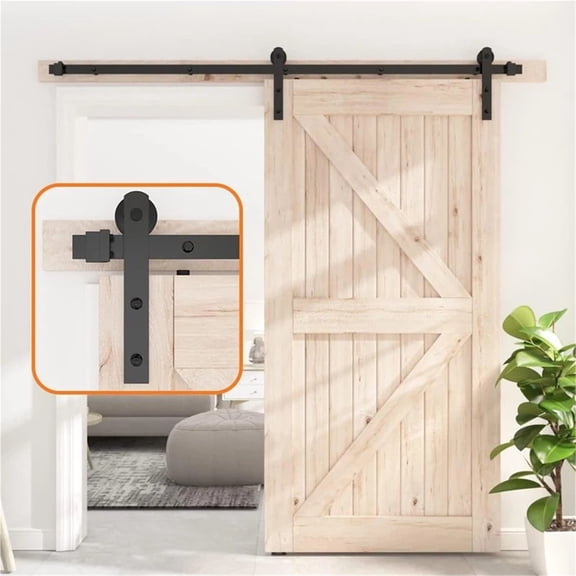 Sliding Door Hardware Kit, Door Track, Suitable For Single Door, Smooth And Quiet Track - Easy To Install ,Easy to Install