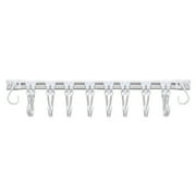 Sliding Door Hooks for Kitchen Storage, Plastic Hanging Rod with Adjustable Hooks for Towels and Utensils, 1-Pack