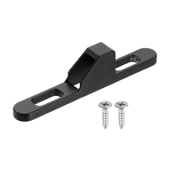 Sliding Door Keeper, 3.07"x0.39" Zinc Alloy Sliding Door Lock, Black