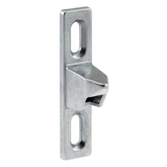 Sliding Door Keeper, Diecast, Chrome Plated, 1-11/16 in. Mounting Holes