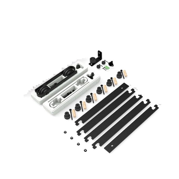 Sliding Door Kit, 6 /6.6Foot Barn Door, Black Rail Kit, Suitable For Single Wooden Door, J Shape