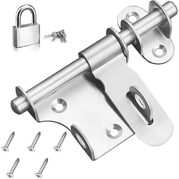 Sliding Door Latch Bolt Latch Thickened Stainless Steel Solid Durable With Hole12cm (1pcs)