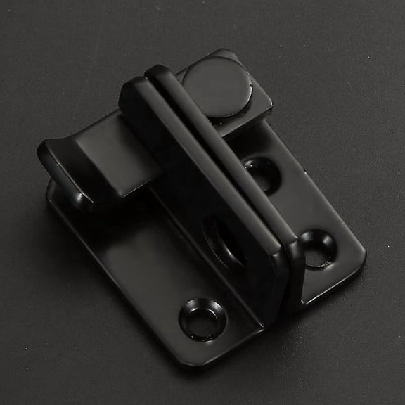 Sliding Door Lock Shutter Latch Door Latch Swing Gate Bolt with Screws for Door, Window, Cupboard and Garden, Matte Black Finish Stainless Steel, EMS3,
