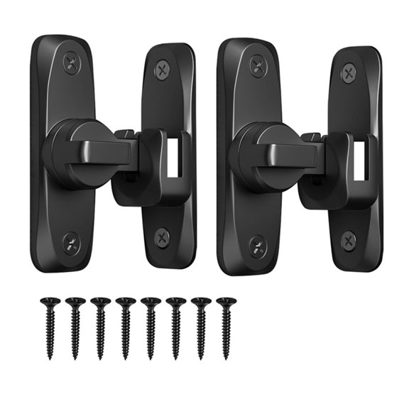 Sliding Door Lock, Sliding Door Lock Door Bolt for Sliding Doors,90/180 Degree Door Lock Bolt for Garden,Window, Indoor,2 sets x door bolts(without glue),Black