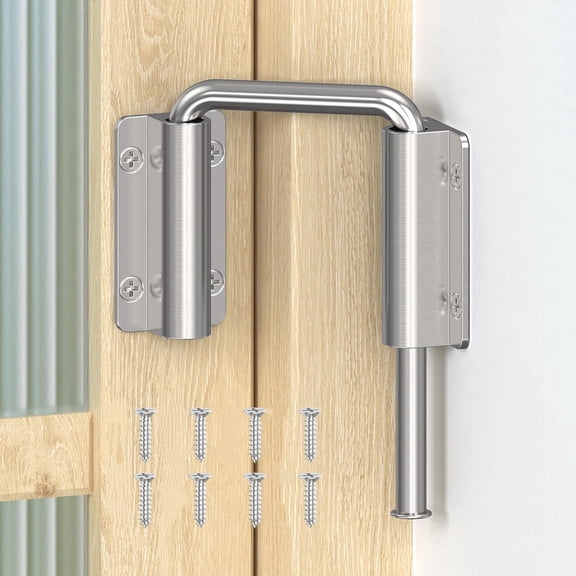 Sliding Door Loop Lock Rustproof Door Pins U-Shaped Multi-Angle Lock 90/180 Degree Sliding Barn Door Latches Fence Latches Stainless Steel Security Closet Latches for Door Wardrobe, 1 Pc Silver
