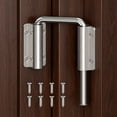 thumbnail image 1 of Sliding Door Loop Lock Rustproof Door Pins U-Shaped Multi-Angle Lock 90/180 Degree Sliding Barn Door Latches Fence Latches Stainless Steel Security Closet Latches for Door Wardrobe, 1 Pc Silver, 1 of 8