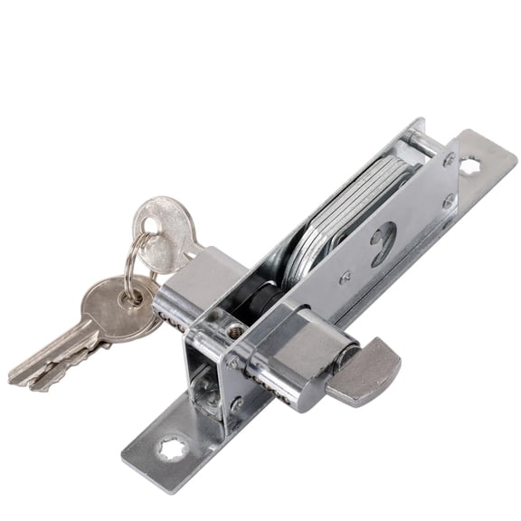 Sliding Door Mortise Lock Cylinder, Aluminum Alloy Hook Deadbolt, 4-Layer Hook, Keyed Entry, Interior Knob, Bottom Lock, Patio Door Hardware, 5.9 x 1.4 x 0.8 in / 15 x 3.5 x 2 cm