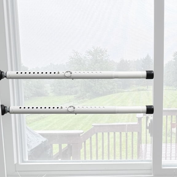 Sliding Door Security Bar, 16.5" to 51.2" Window Security Bar Adjustable Window Locks Security up and Down Glass Door for Vertical Sliding Windows Extends White