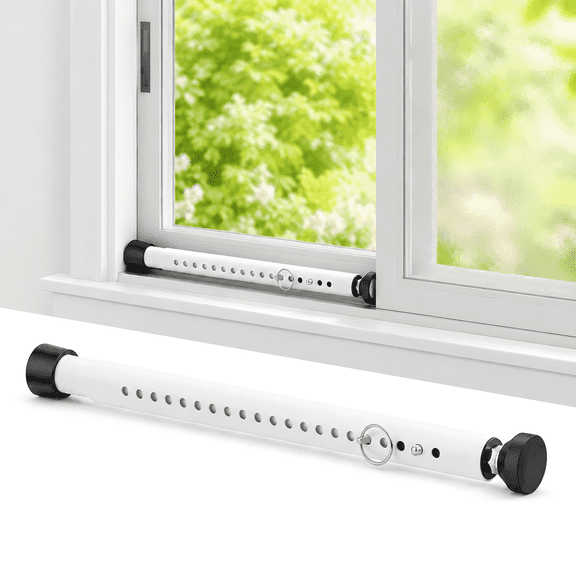 Sliding Door Security Bar, 17-50 Inch Adjustable Patio Door Lock Bar with Rubber Tips, Heavy Duty Window Security Bar for Home Apartment Travel
