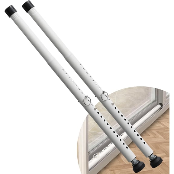 Sliding Door Security Bar 2packs, 17.7-50.5inch Adjustable Locking Window Safety Bar with Rubber Tips,Diameter 1inch Window Security Bar for Home Apartment