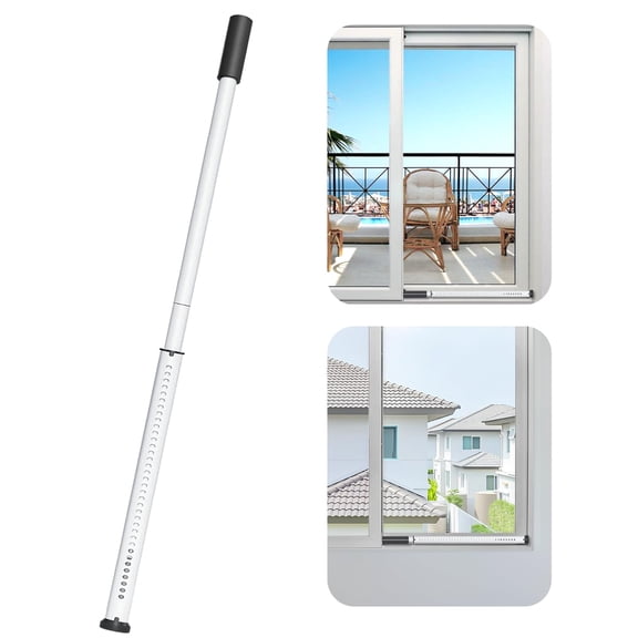 Sliding Door Security Bar,Heavy Duty Sliding Patio Door Lock Bar, 20-50inch Adjustable Multi-use Window Security Bars, Sliding Door Stopper,White,1Pack