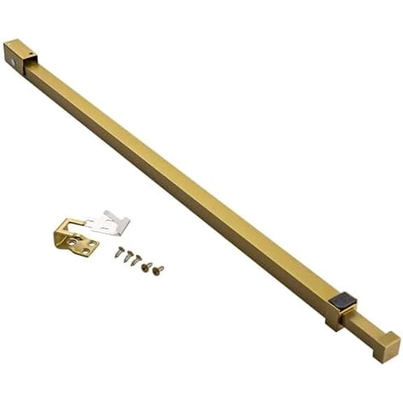 Sliding Door Security Bar with Childproof Lock, Adjustable, for Patio Doors and Sliding Glass Doors, Metallic Gold (25.75-47.5 Inches)