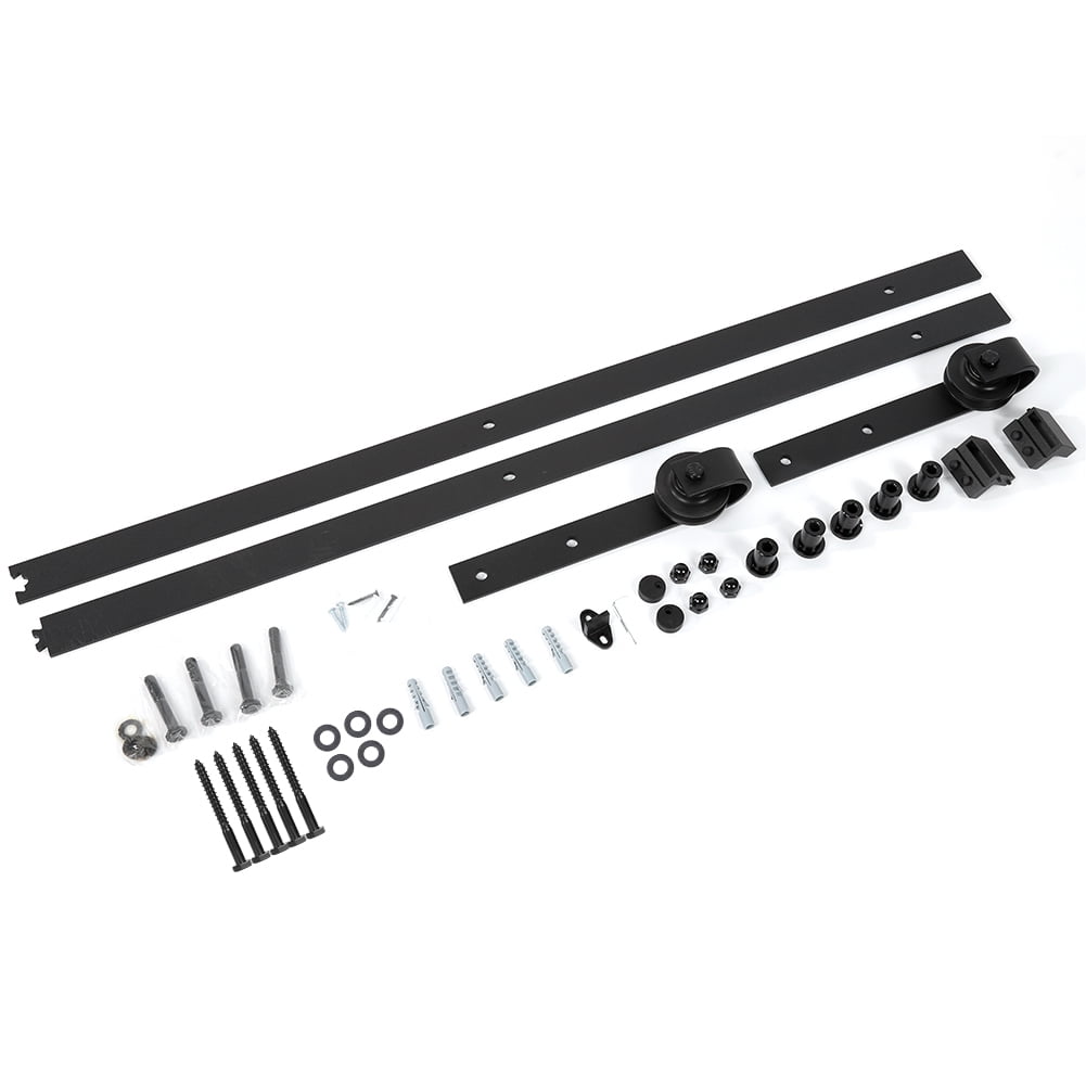 Sliding Door Track Kit, Sliding Track Rail, Barn Sliding Wood Door Hardware Set Steel Slide Rail