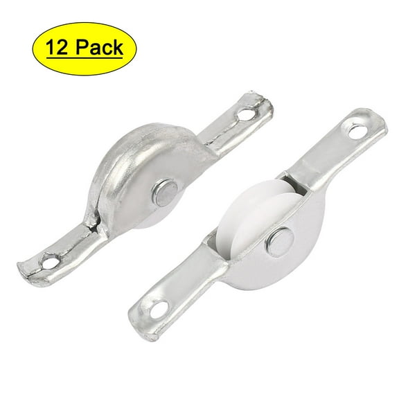 Sliding Door Window Plastic Single Roller Pulleys Rolling Wheels 56mm Long 12pcs