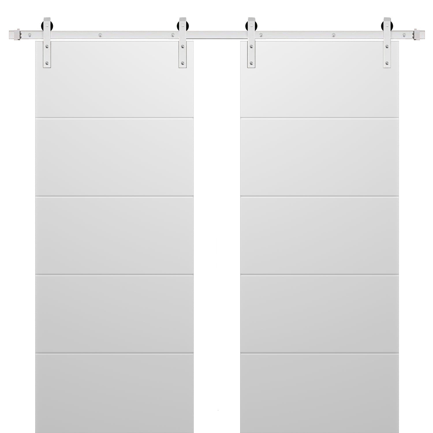 Sliding Double Barn Doors with Hardware Planum 0770 Painted White