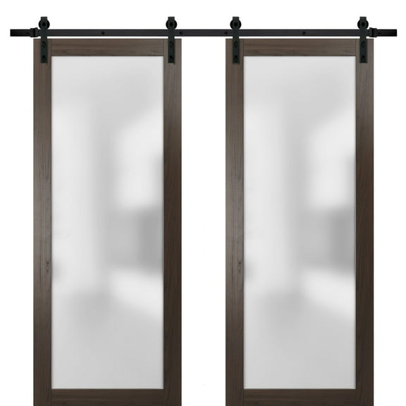Sliding Double Barn Glass Doors 72 x 80