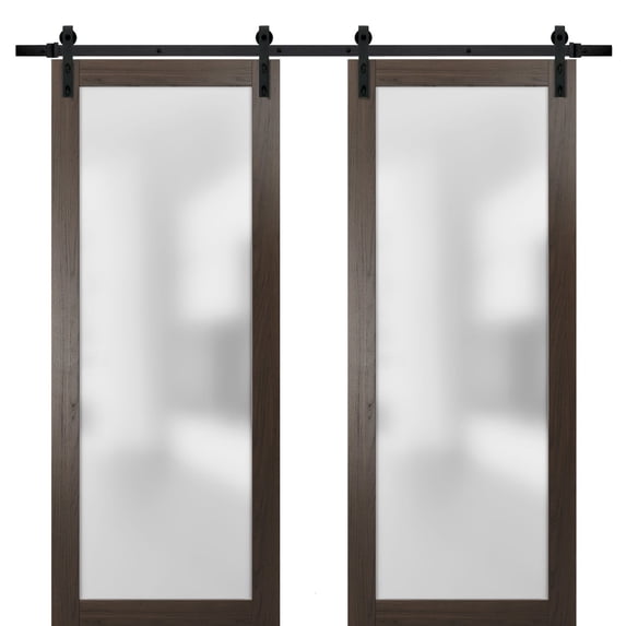 Sliding Double Barn Lite Glass Doors 48 x 80