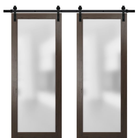 Sliding Double Barn Lite Glass Doors 56 x 80