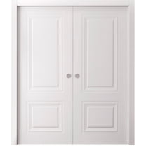 Sliding Double Pocket Doors 36 x 80 inches | SELECT 2779 White | Kit Rail Hardware | Solid Wood Interior Bedroom Doors