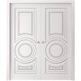 thumbnail image 1 of Sliding Double Pocket Doors 36 x 84 inches | CLASSIC 5589 White Enamel | Kit Rail Hardware | Solid Wood Interior Bedroom Doors, 1 of 5