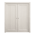 thumbnail image 1 of Sliding French Double Pocket Doors 36 x 84 inches | Ego 5006 Painted White Oak | Kit Rail Hardware | Solid Wood Interior Bedroom Modern Doors, 1 of 5