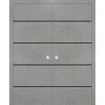 thumbnail image 1 of Sliding French Double Pocket Doors 56 x 84 inches | Planum 0015 Concrete with Frosted Glass | Kit Trims Rail Hardware | Solid Wood Interior Bedroom Sturdy Doors, 1 of 6