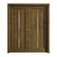 thumbnail image 1 of Sliding French Double Pocket Doors 56 x 96 inches | Ego 5014 Marble Oak | Kit Rail Hardware | Solid Wood Interior Bedroom Modern Doors, 1 of 5