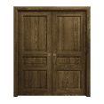 thumbnail image 1 of Sliding French Double Pocket Doors 60 x 96 inches | Ego 5012 Marble Oak | Kit Rail Hardware | Solid Wood Interior Bedroom Modern Doors, 1 of 5