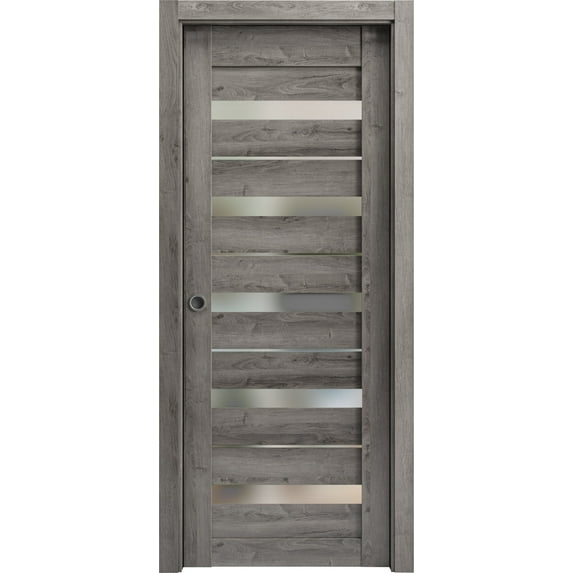 Sliding French Double Pocket Doors 64 x 96 inches | Lucia 2166 Matte Black Clear Glass | Kit Trims Rail Hardware | Solid Wood Interior Bedroom Sturdy Doors
