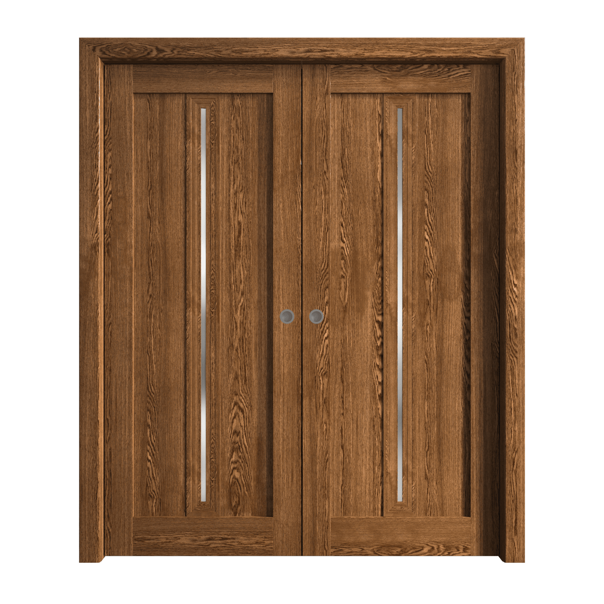 80 Inch Door Sliding French Double Pocket Doors 84 x 80 inches | Ego 5014 Cognac Oak