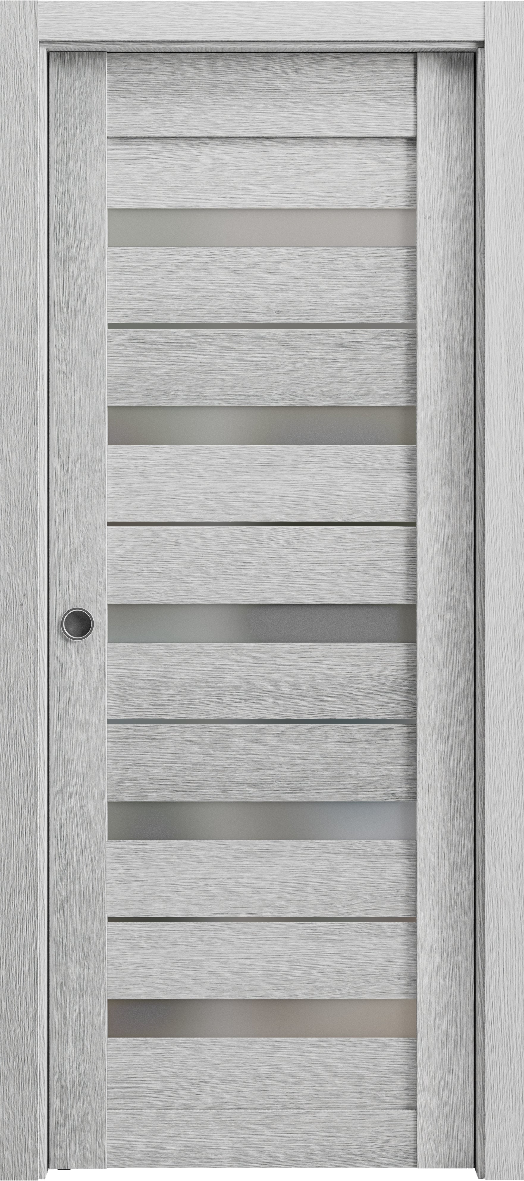 Panel Pocket Door | Quadro 4111 White Silk | Kit Trims Rail Hardware | Solid Wood Interior Pantry Kitchen Bedroom Sliding Closet Sturdy Doors-24" X 80" ᐉ Buy At The Best Price | United Porte