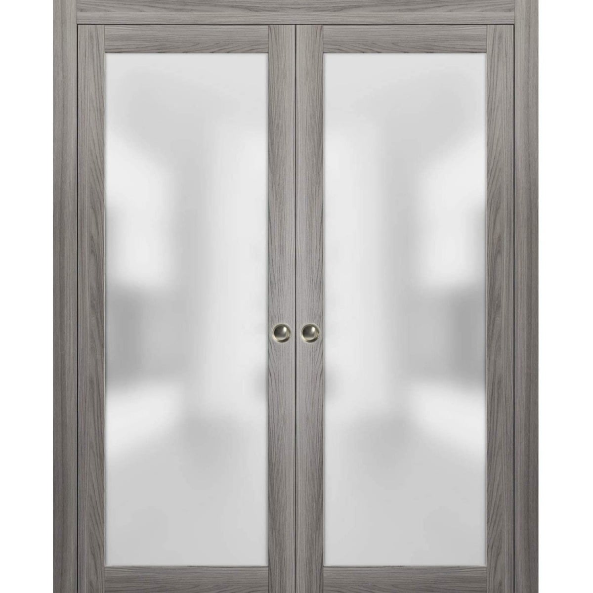 Sliding French Double Pocket Doors with Frosted Glass Planum 2102
