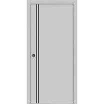 Sliding French Pocket Door 18 x 80 inches with | Planum 0016 Grey Matte with Frosted Glass | Kit Trims Rail Hardware | Solid Wood Interior Bedroom Sturdy Doors