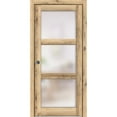 thumbnail image 1 of Sliding French Pocket Door 18 x 84 inches | Lucia 2552 Oak | Kit Trims Rail Hardware | Solid Wood Interior Bedroom Sturdy Doors, 1 of 6