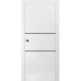 thumbnail image 1 of Sliding French Pocket Door 18 x 96 inches with | Planum 0014 White Silk with Frosted Glass | Kit Trims Rail Hardware | Solid Wood Interior Bedroom Sturdy Doors, 1 of 6